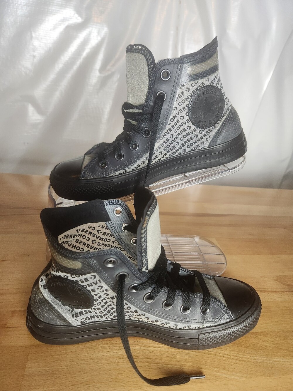 Converse Chuck Taylor Hi Top Translucent Logo Print Sneakers Unisex M5/W7 Y2K